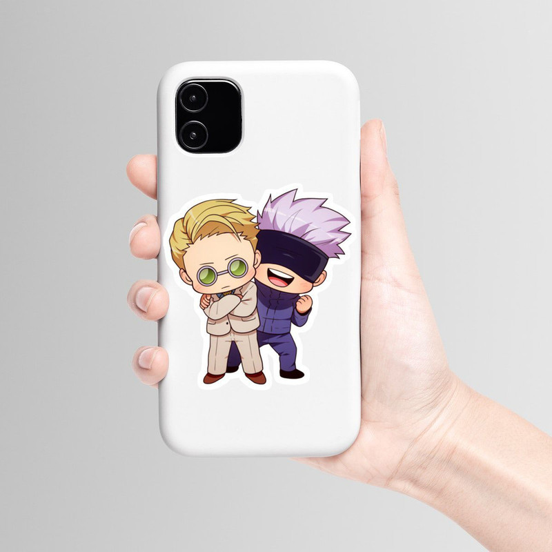 استیکر لپ تاپ و موبایل بووم طرح انیمه جوجیتسو کایسن مدل گوجو و نانامی کد mm27