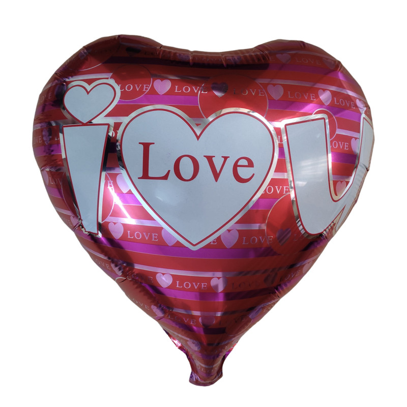 بادکنک فویلی طرح قلب i love you