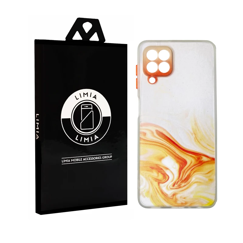 کاور لیمیا مدل فانتزی لنزدار پشت شیشه ای طرح سنگ و مرمر کد 227 مناسب برای گوشی موبایل سامسونگ Galaxy A22 4G