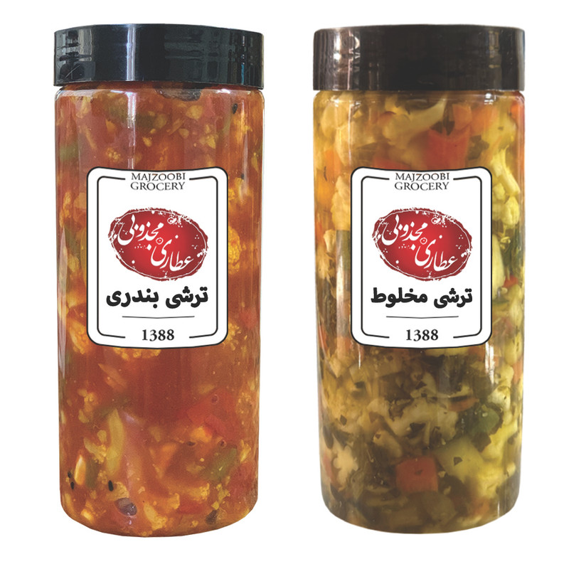 ترشی بندری و ترشی مخلوط با سبزی مجذوبی - 1500 گرم