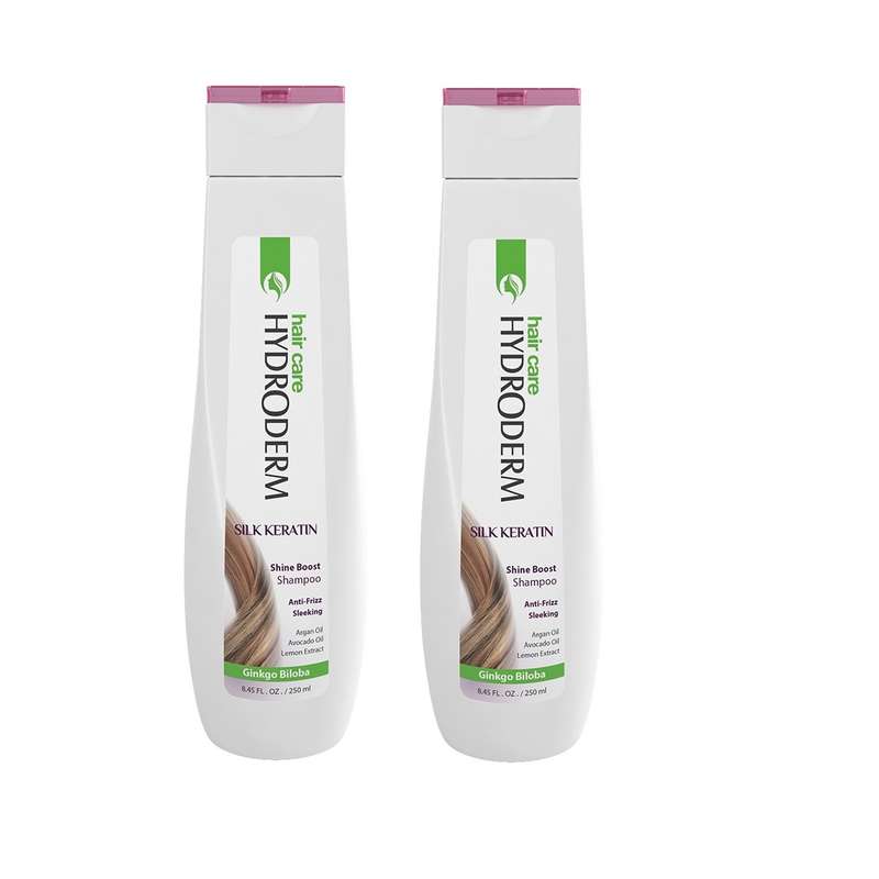 شامپو مو هیدرودرم مدل silk keratin حجم 250 میلی لیتر مجموعه 2 عددی