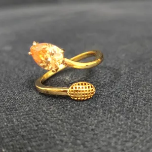  انگشتر طلا 18 عیار زنانه قیراط طرح اشک کد GH1546