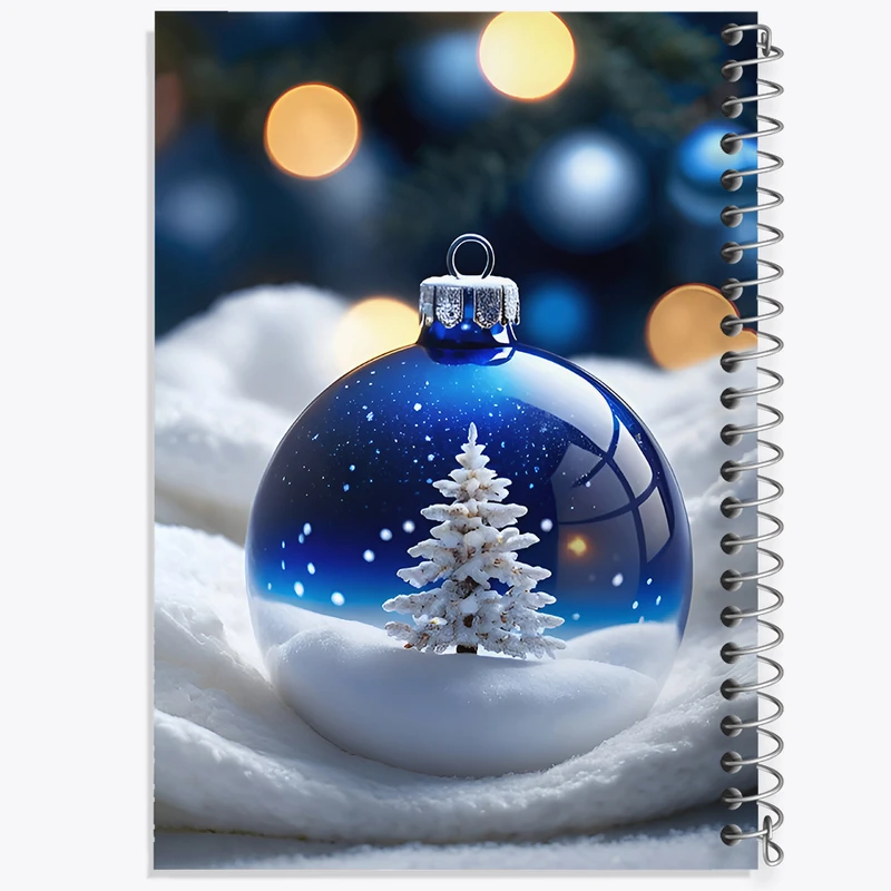 دفتر ژورنال نویسی 50 برگ خندالو مدل نقطه ای طرح گوی کریسمس کد F8070