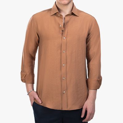 پیراهن آستین بلند یقه برگردان مردانه ام کی مدل M0101
