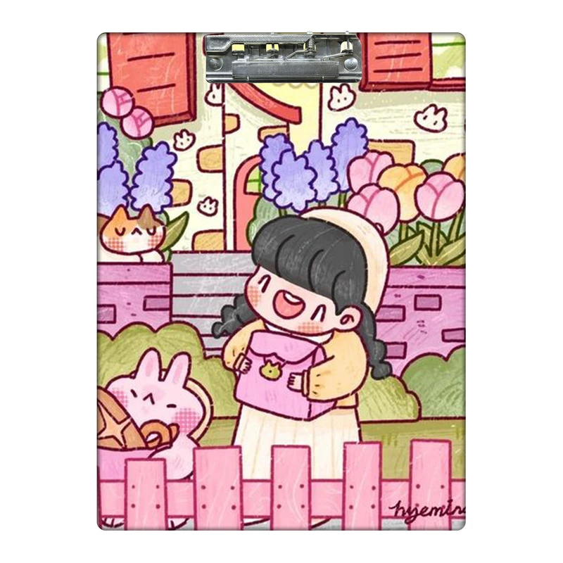 تخته شاسی طرح دختر و خرگوش در راه مدرسه کد  4755125 سایز A4