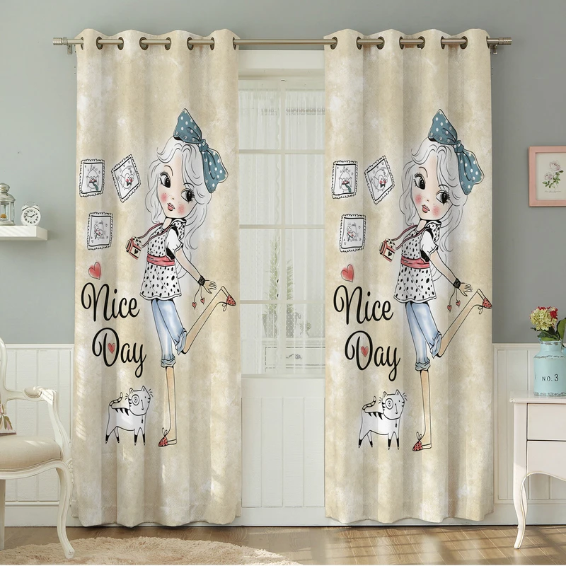 پرده نیروانا طرح کودک  مدل هازان کد 4080 سایز 140×280 سانتی متر