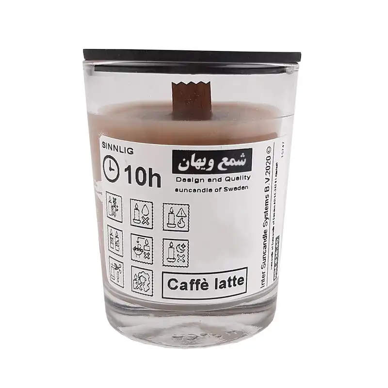 شمع لیوانی ویهان مدل سویا وکس رایحه کافه لاته