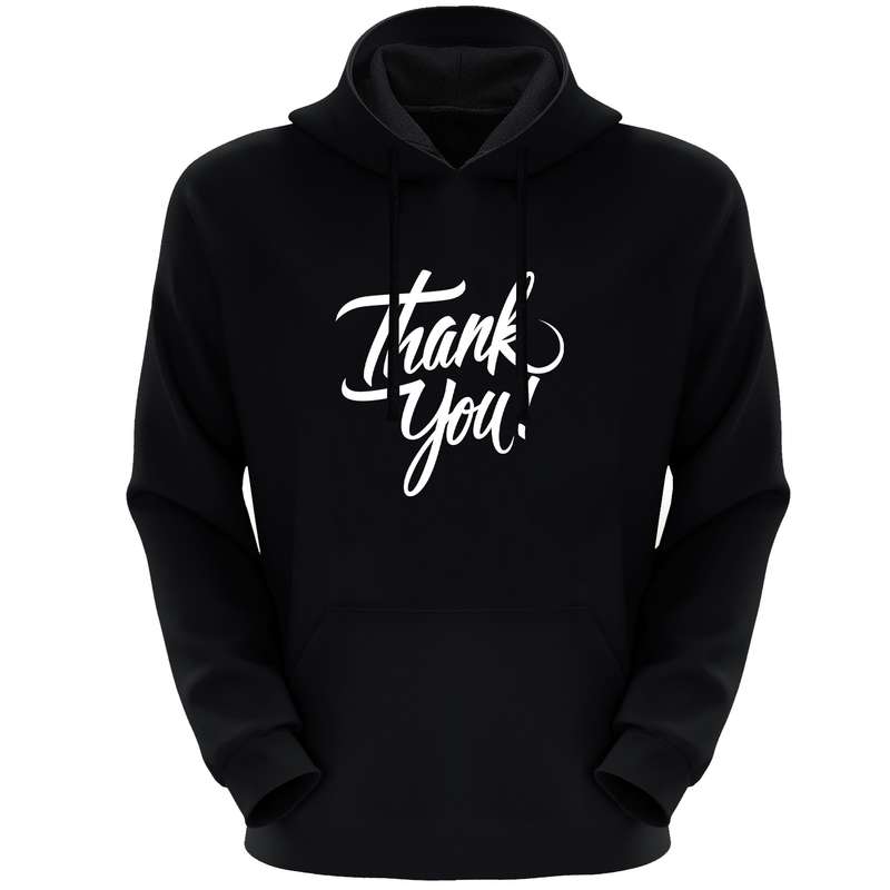 هودی زنانه مدل F360 Thank you رنگ مشکی