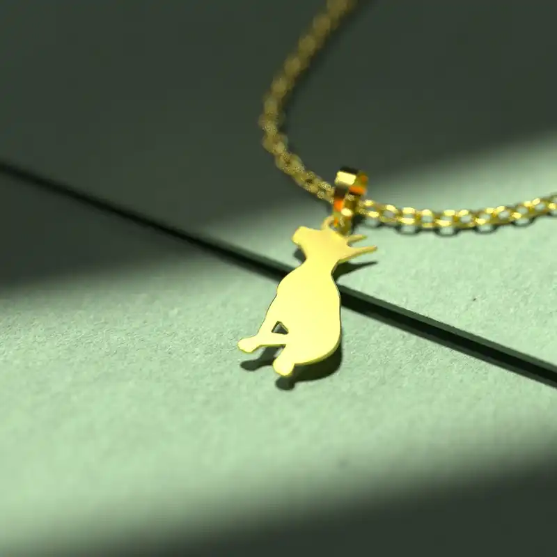 گردنبند طلا 18 عیار زنانه مدوپد مدل سگ کد J3-1-1237