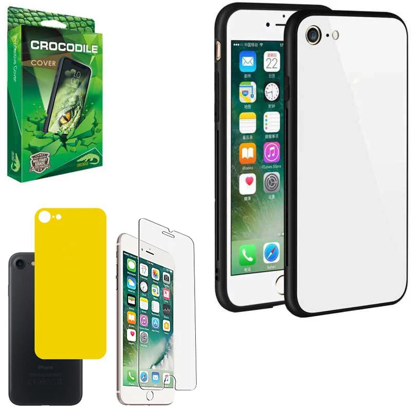 کاور کروکودیل مدل PG-CO-BND مناسب برای گوشی موبایل اپل Iphone 7 به همراه محافظ صفحه نمایش و محافظ پشت گوشی