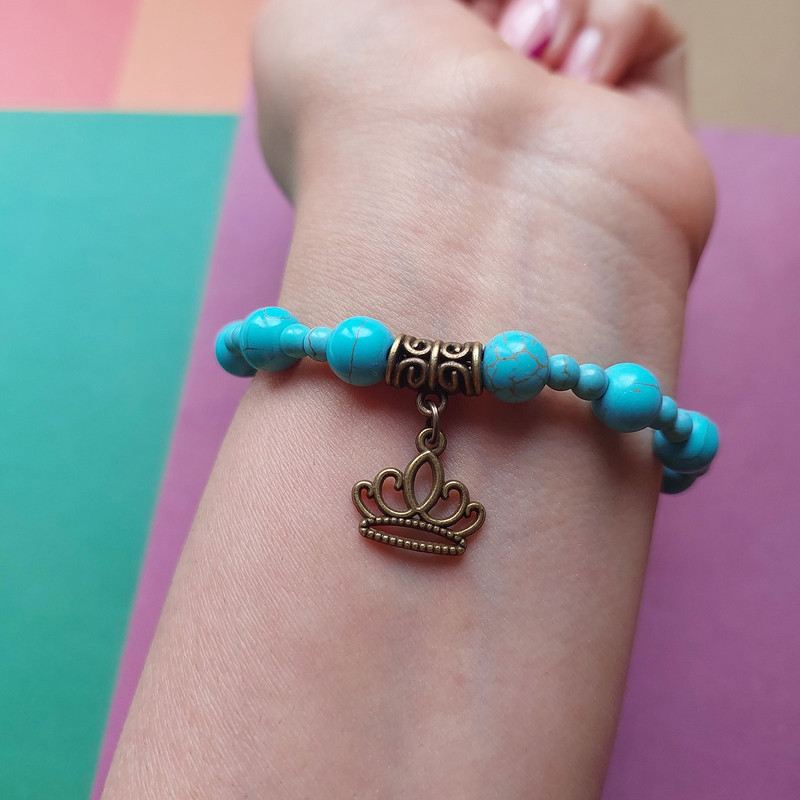 دستبند زنانه مدل آویز طرح تاج کد HC205