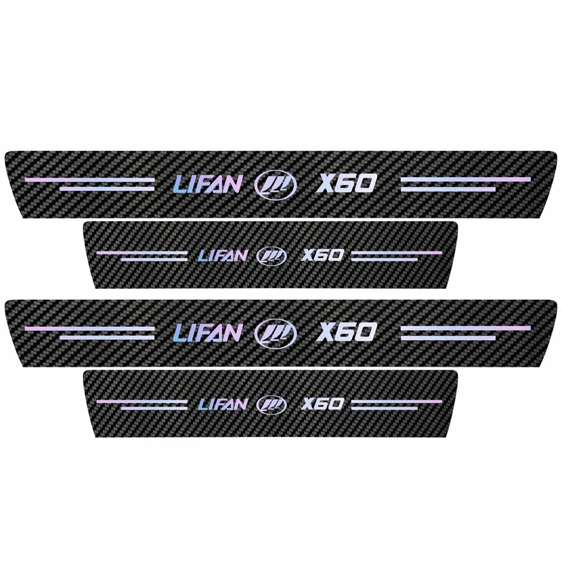 برچسب پارکابی خودرو سولگی مدل کربن کد J46 مناسب برای لیفان ایکس 60 بسته 4 عددی