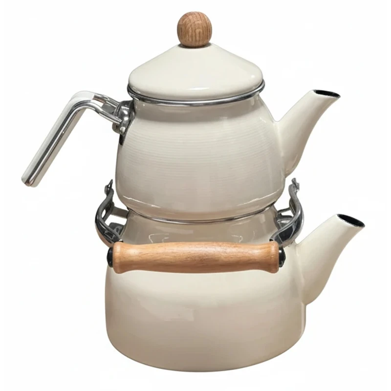 ست کتری و قوری شاهین مدل KRM-PRL گنجایش کتری 2.1 لیتر گنجایش قوری 1.1 لیتر