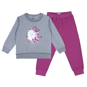 ست سویشرت و شلوار دخترانه لینتل مدل تکشاخ و اسلش