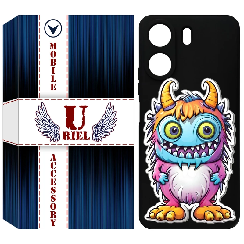 کاور یوریل قاب مدل KSH کد 50 طرح میکروب مناسب برای گوشی موبایل شیائومی Redmi 13C 4G / Poco C65