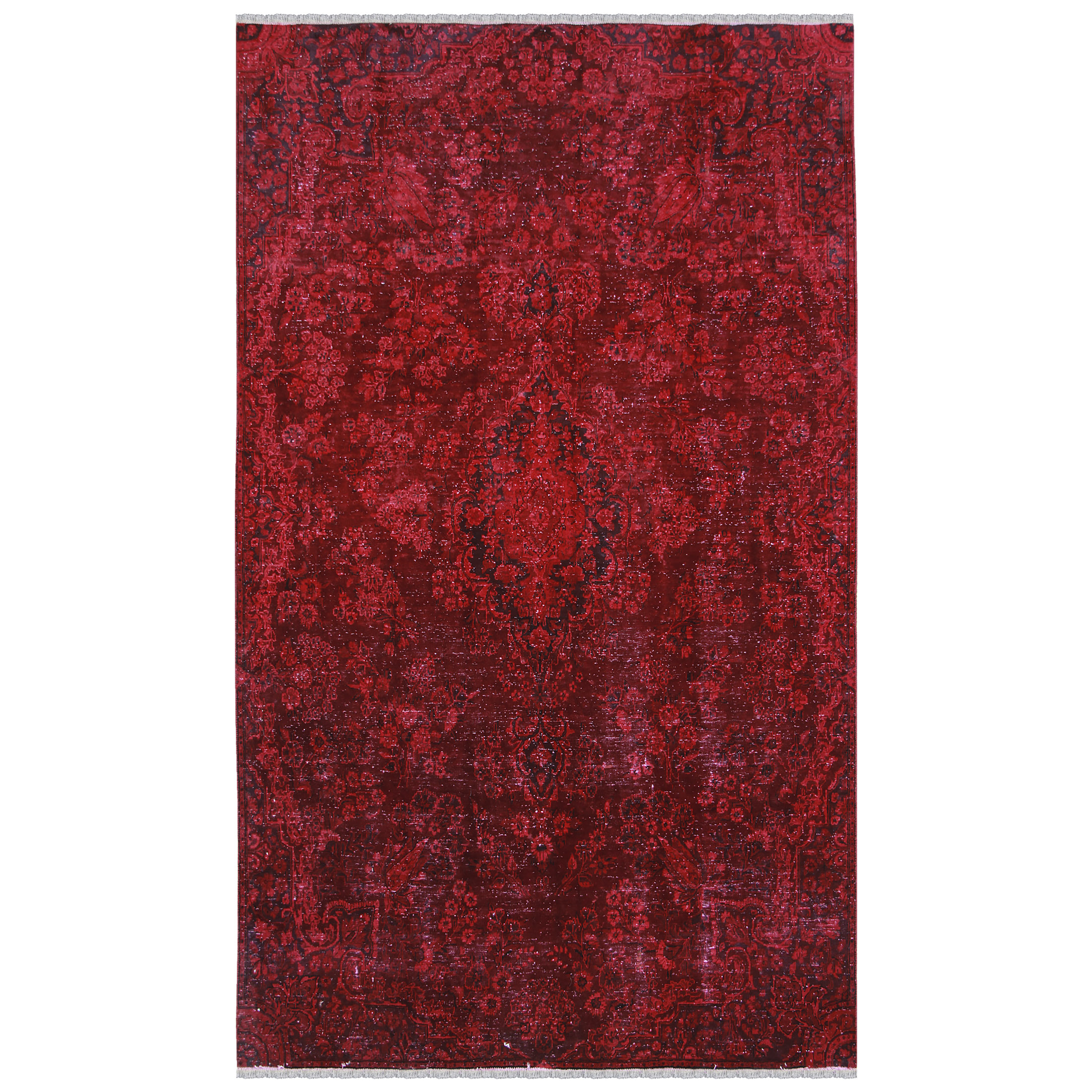 فرش دستبافت رنگ شده شش متری طرح وینتج کد 990483