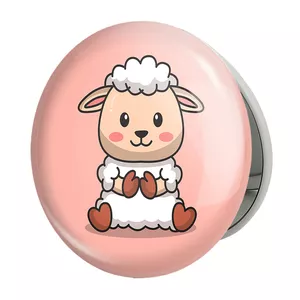 آینه جیبی خندالو طرح  حیوانات بامزه گوسفند مدل تاشو کد 25433 