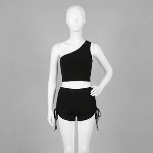 ست تاپ و شلوارک راحتی زنانه مدل یقه رومی