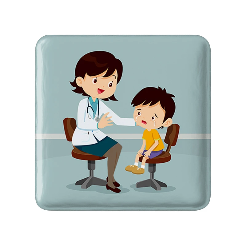 مگنت خندالو طرح پزشک و پرستار کودکانه مدل مربعی کد 36501