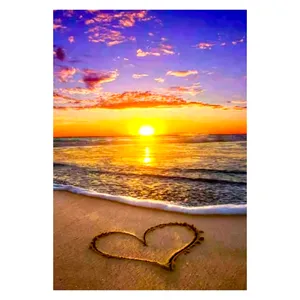 بازی آموزشی مدل نقاشی الماسی قلب شنی و دریا