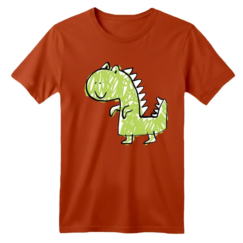تی شرت آستین کوتاه بچگانه مدل نقاشی دایناسور