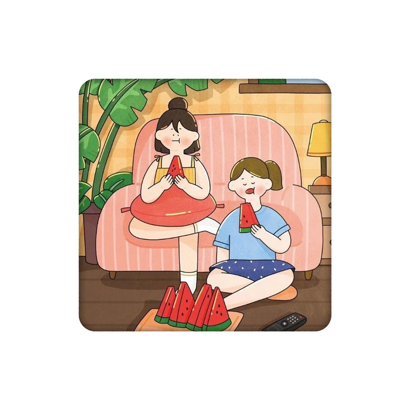 زیرلیوانی طرح دخترهای هندوانه خور کد 4117608