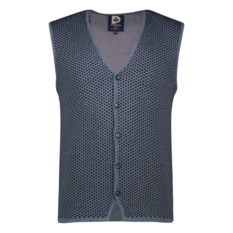 ژیله مردانه تریکو پاییزان مدل J800 رنگ آبی نفتی