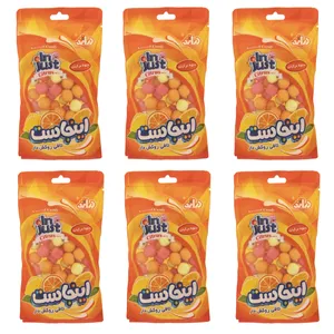 تافی روکش دار با طعم مخلوط مرکبات اینجاست  - 140 گرم بسته 6 عددی