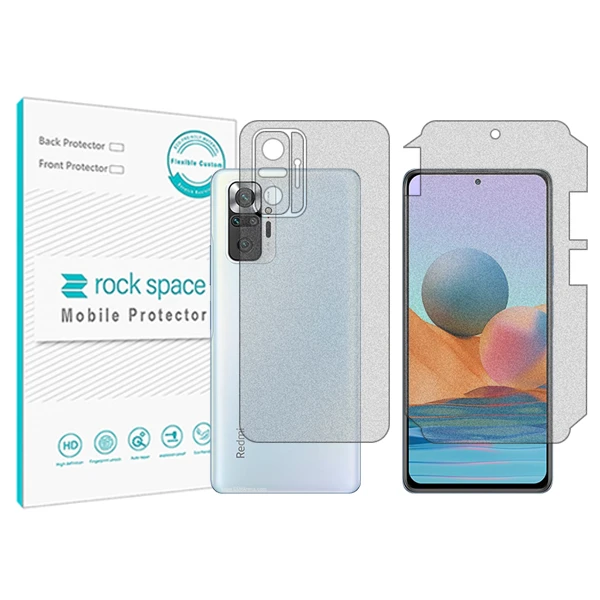 محافظ صفحه نمایش مات راک اسپیس مدل HyMTT مناسب برای گوشی موبایل شیائومی Redmi Note10 Pro (Global Version) به همراه محافظ پشت