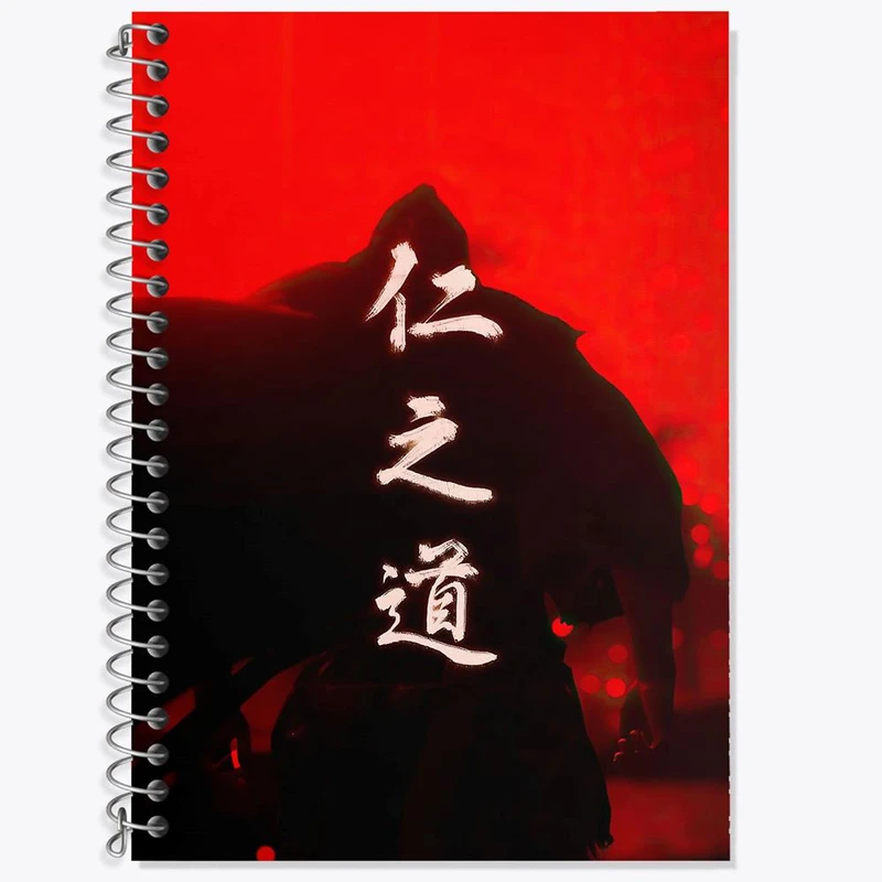 دفتر زبان 50 برگ خندالو مدل دو خط طرح جین گوست آف سوشیما کد 30817