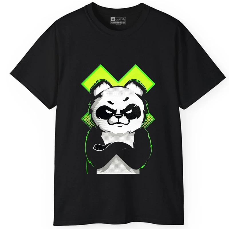 تی‌شرت آستین کوتاه مردانه پاد آفرین مدل پاندا کارتونی کد 330