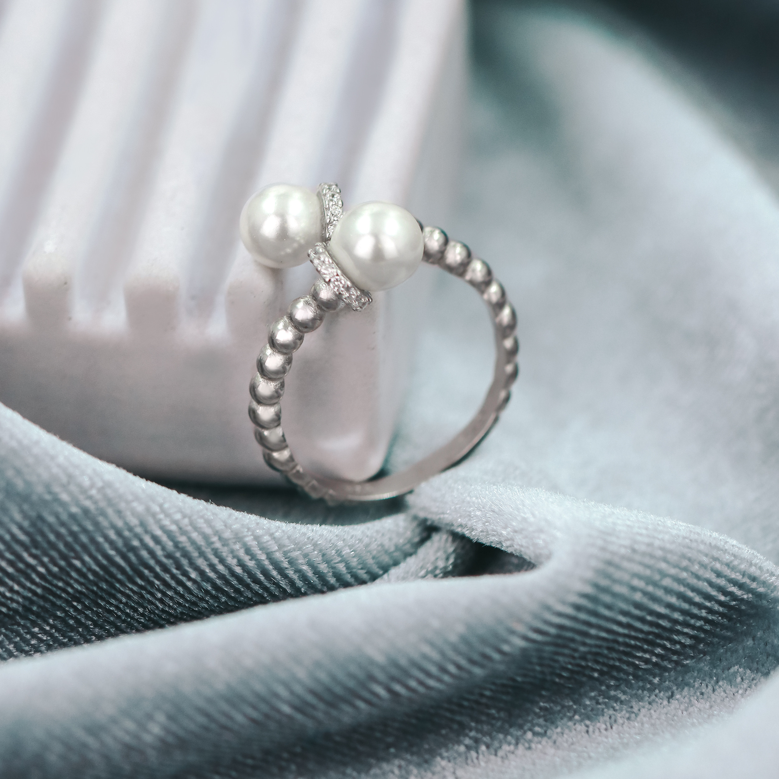 انگشتر نقره زنانه جی تی ای مدل مروارید انگشتر نقره زنانه جی تی ای مدل مروارید