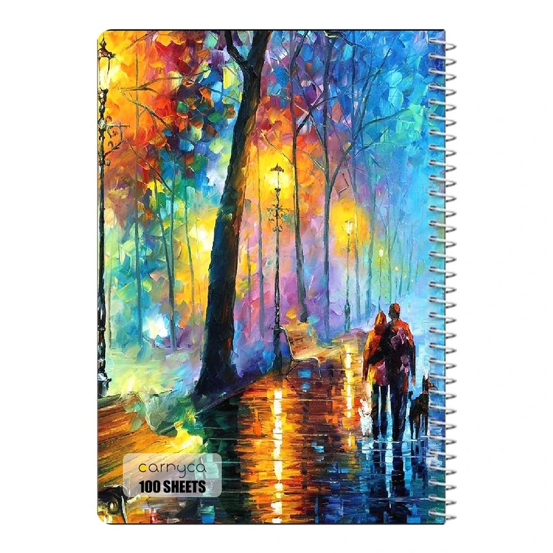دفتر شطرنجی 100 برگ سیمی کارنیکا طرح نقاشی های آبرنگی Watercolor Paintings کد 71200