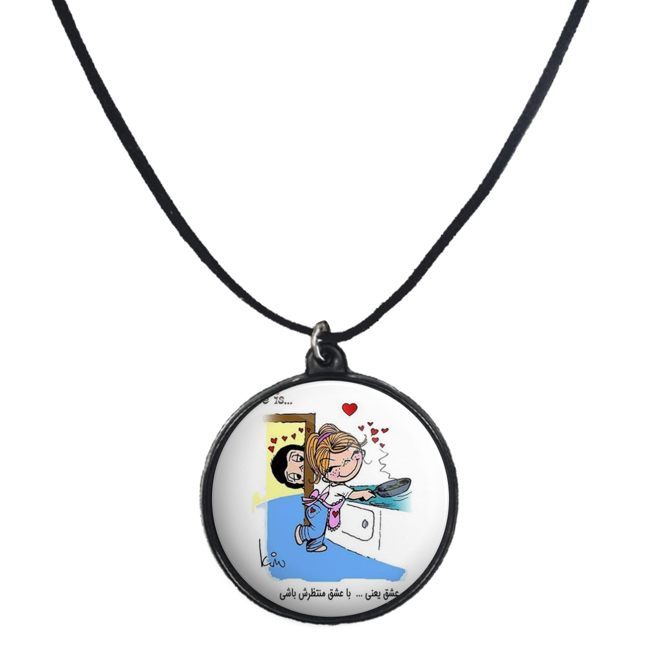 گردنبند پرمانه طرح عاشقانه کد pmb.5270 مدل دو طرفه