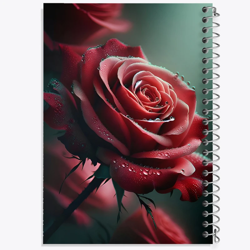 دفتر شطرنجی 50 برگ خندالو طرح گل رز کد F6683