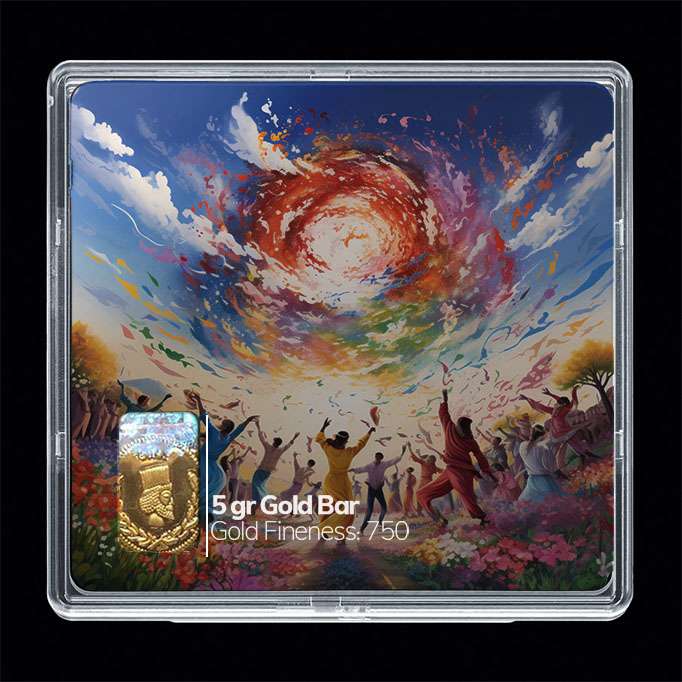 شمش طلا 18 عیار مدوپد مدل آدم رنگی کد SG10777