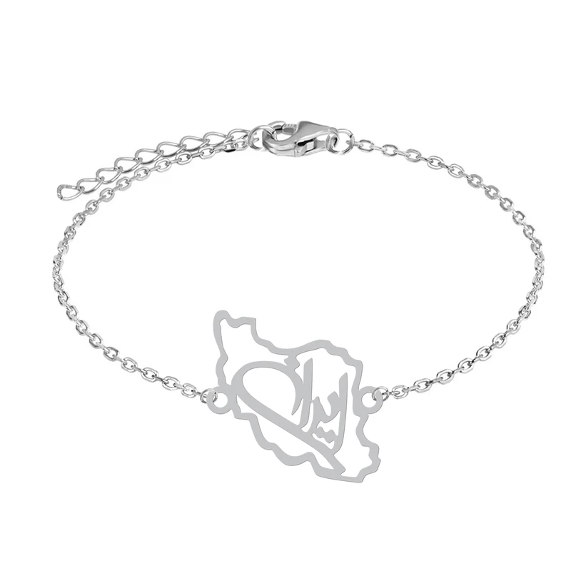 دستبند زنجیری زنانه هایکا طرح نقشه ایران کد zd.ha 250