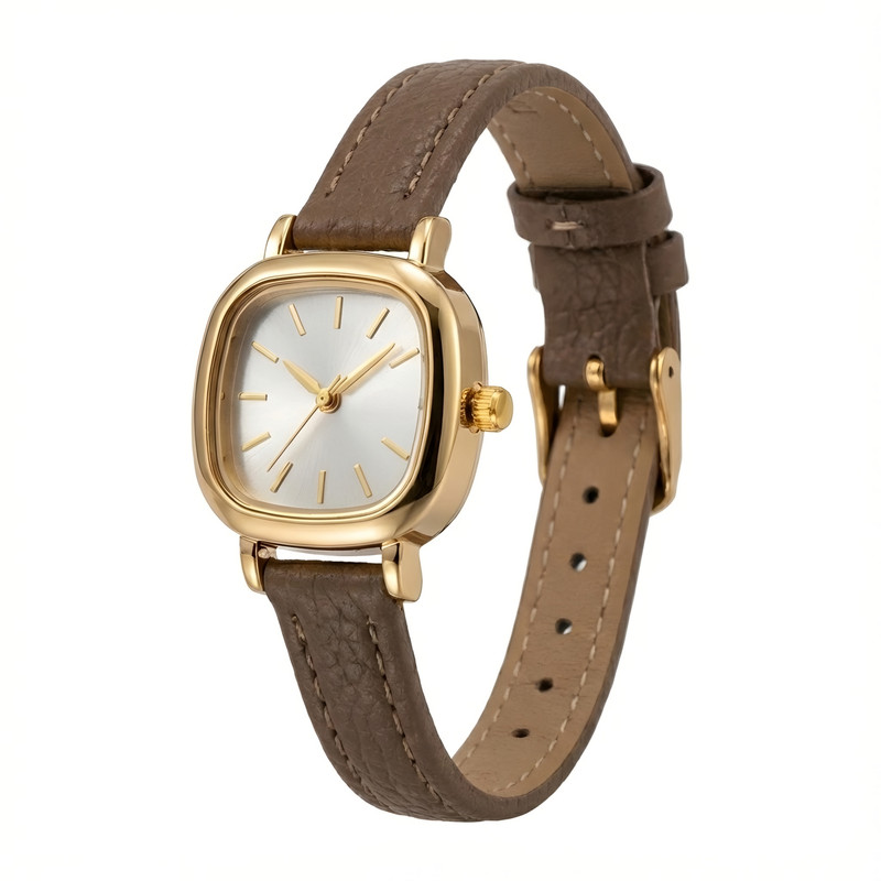 ساعت مچی عقربه ای کوارتز زنانه مدل مینیمال اسپرت بند چرم کد 008