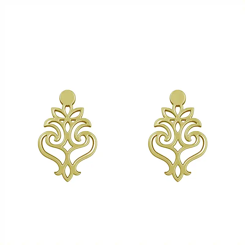 گوشواره طلا 18 عیار زنانه مدوپد مدل هندسی کد GA1-15183