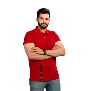 پولوشرت آستین کوتاه مردانه برساد مدل E108 رنگ قرمز