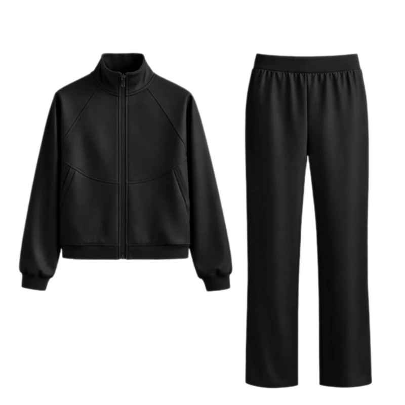 ست سویشرت و شلوار ورزشی زنانه مدل جلو زیپ O-y3685