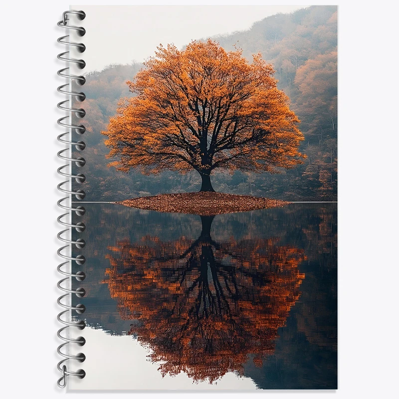 دفتر لغت 50 برگ خندالو طرح تک درخت پاییزی کد F7357