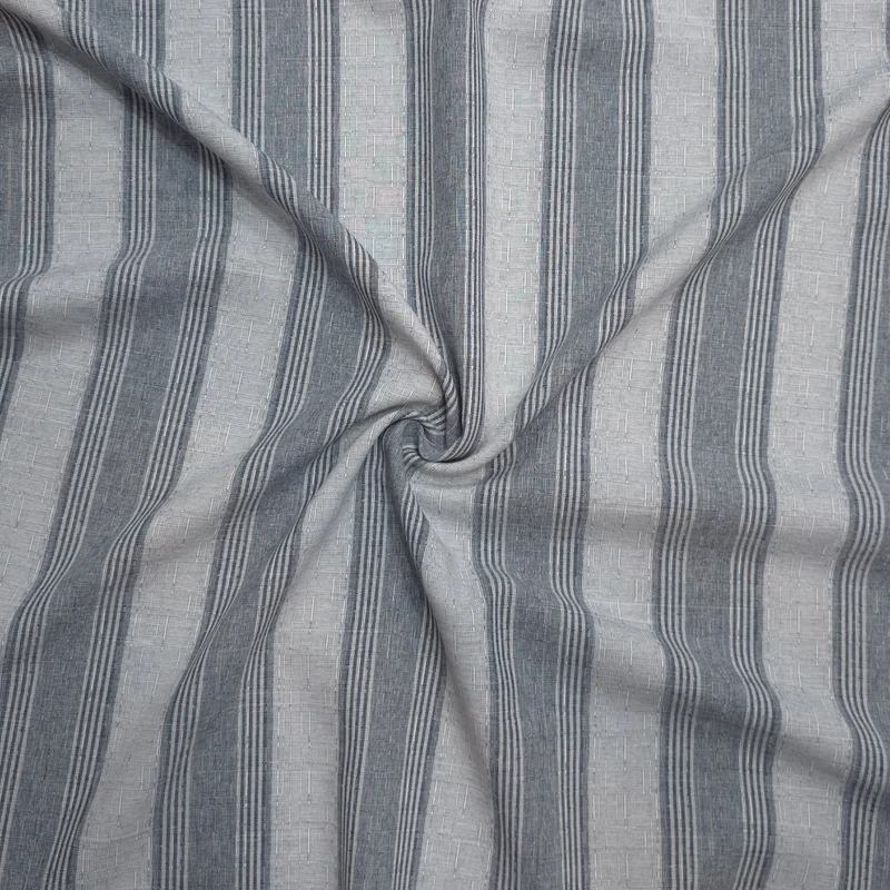 پارچه لباس عرض 1.5 متر مدل شانتون لنین اندونزی راه راه کد1 رنگ طوسی