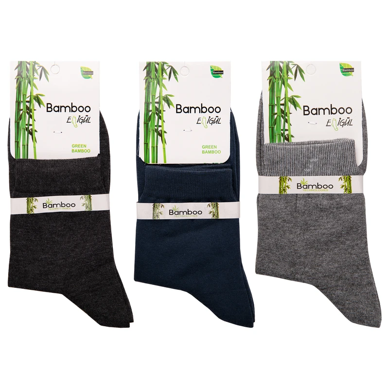 جوراب مردانه بامبو مدل BMBN604 مجموعه 3 عددی