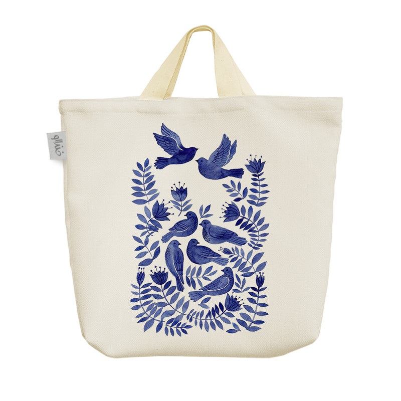 ساک خرید خندالو مدل گل و مرغ کد H1991