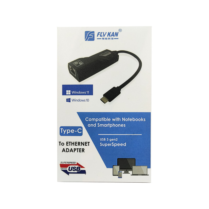 مبدل USB-C به Ethernet فلای کن مدل CU300-C 1