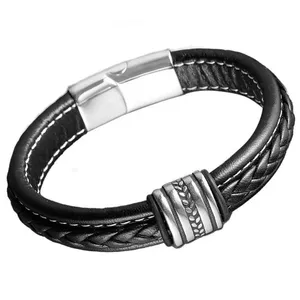 دستبند مردانه گالری گوهرسنگ مدل چرمی کد OT_204