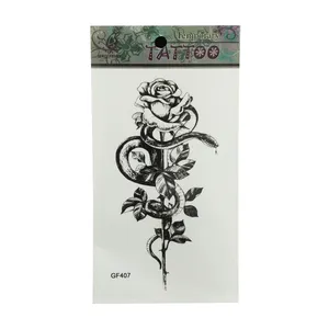 تتو موقت طرح گل و مار کد 407