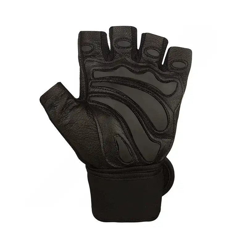 دستکش بدنسازی مدل مچ بند دار نيمه انگشتی کد NK-8086