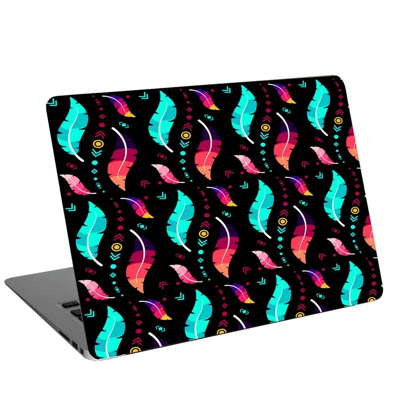 استیکر لپ تاپ طرح Colorful Boho Pattern Black کد C-241 مناسب برای لپ تاپ 15.6 اینچ